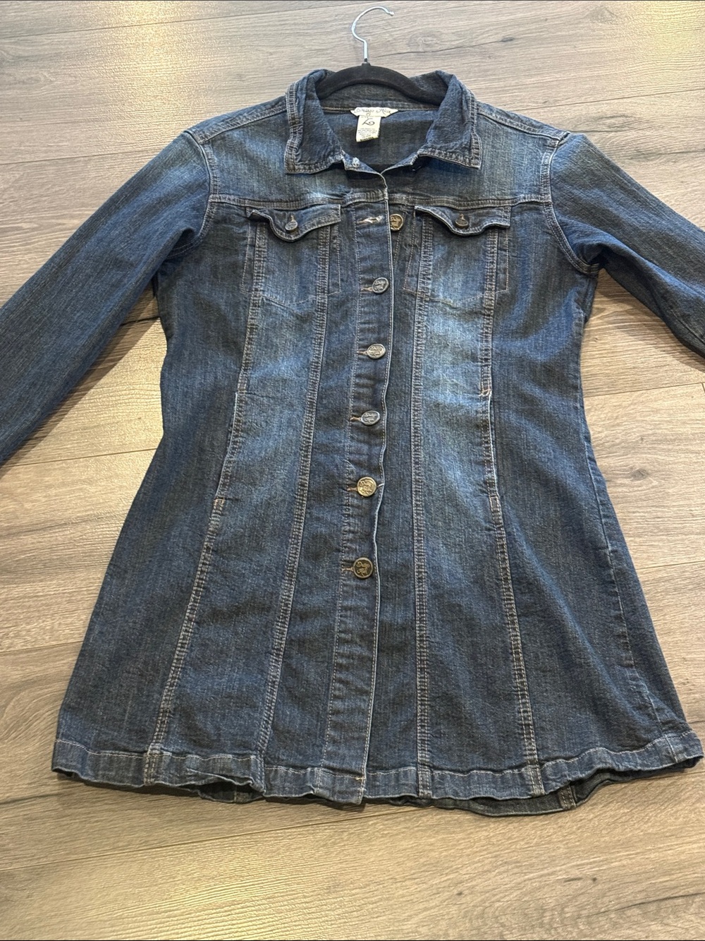 Indigo Rein Dark Indigo Long Denim Jacket Dress
